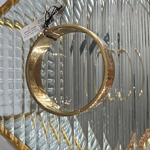 Marc by Marc Jacobs Orange Enamel and Goldtone Metal Clamper Bracelet - Picture 6 of 9